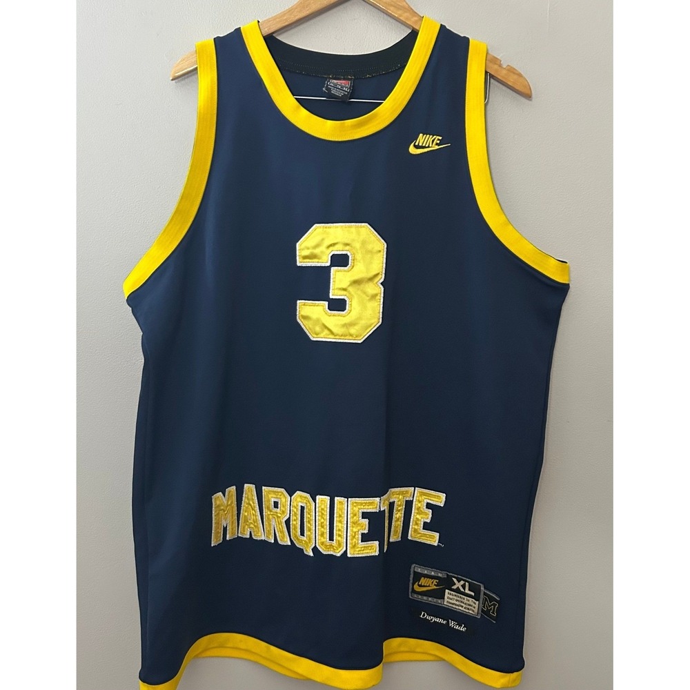Nike Dwyane Wade Marquette Jersey #3 Mens XL Navy Basketball NCAA Retro Vintage